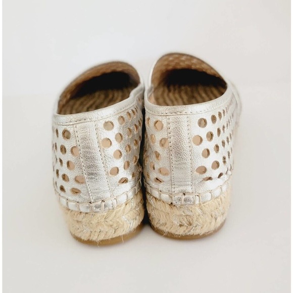 Loeffler Randall Mariko Perforated Leather Flat, Silver/Black Espadrille 6.5 EUC - Picture 5 of 9